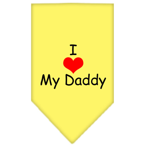 I Heart My Daddy Screen Print Bandana Yellow Small